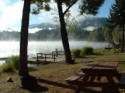 Lake view from Aframe Cabin, Dutch Lake Resort, Clearwater, BC, Canada