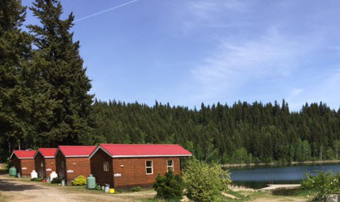 Park Model Cabins, Dutch Lake Resort, Clearwater, BC, Canada, Wells Gray Park